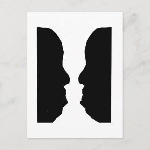 Vase Man Optical Illusion Postcard