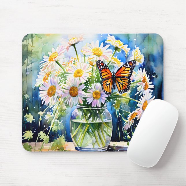 Vase of Daisies Pretty Floral   Mouse Pad (With Mouse)