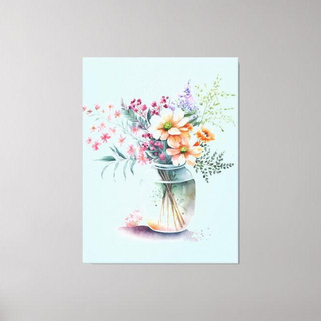 vase of flower Stretched Canvas Print (Front)