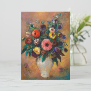 Vase of Flowers, 1928 by Odilon Redon Holiday Card