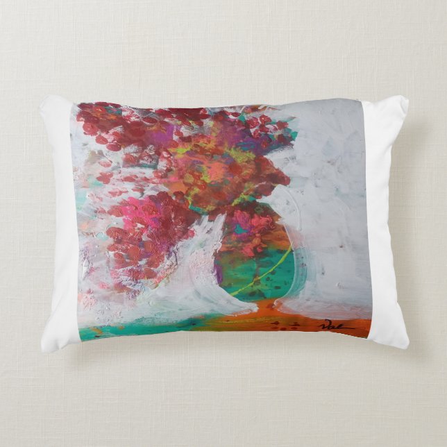 Vase of Flowers Accent Pillow (Front)
