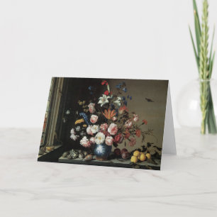 Vase of Flowers by a Window, Balthasar van der Ast Card