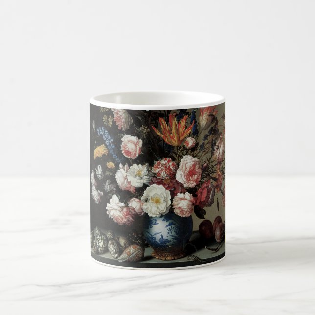 Vase of Flowers by a Window, Balthasar van der Ast Coffee Mug (Center)
