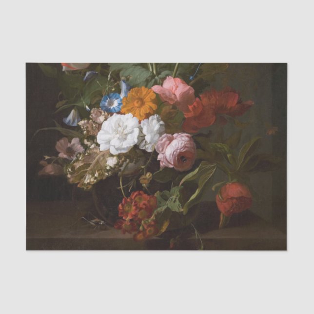 Vase of Flowers by Rachel Ruysch Tissue Paper (Front)