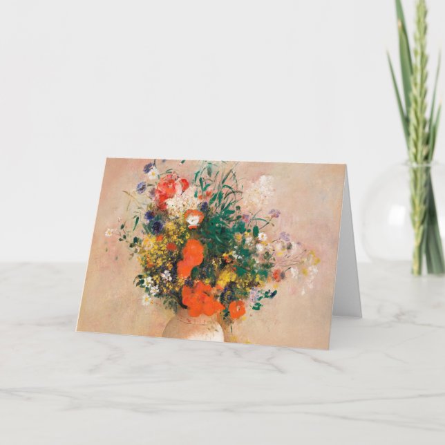 Vase of Flowers by Redon Post-Impressionist Card (Front)