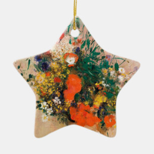 Vase of Flowers by Redon Post-Impressionist Ceramic Ornament