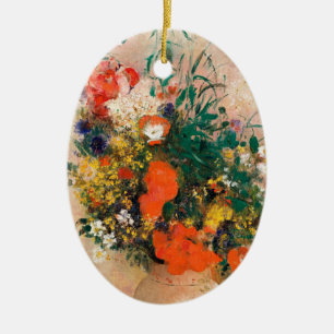 Vase of Flowers by Redon Post-Impressionist Ceramic Ornament