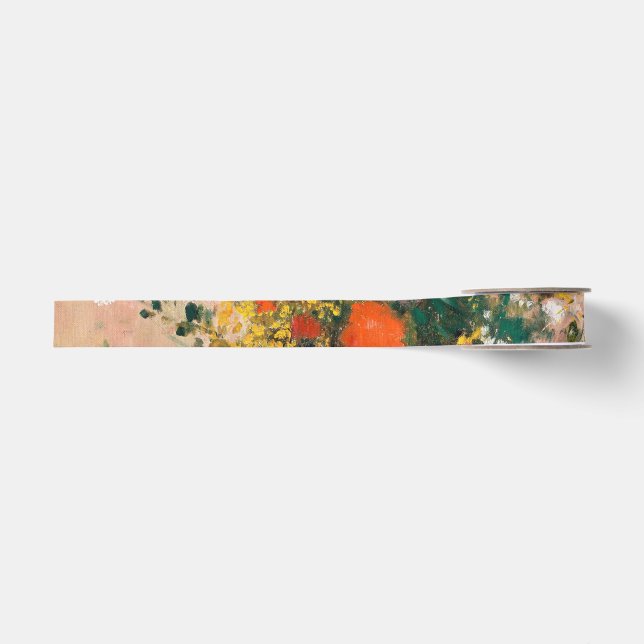 Vase of Flowers by Redon Post-Impressionist Grosgrain Ribbon (Front)