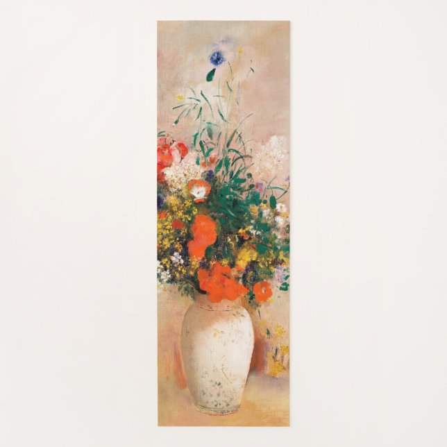 Vase of Flowers by Redon Post-Impressionist Yoga Mat (Front)