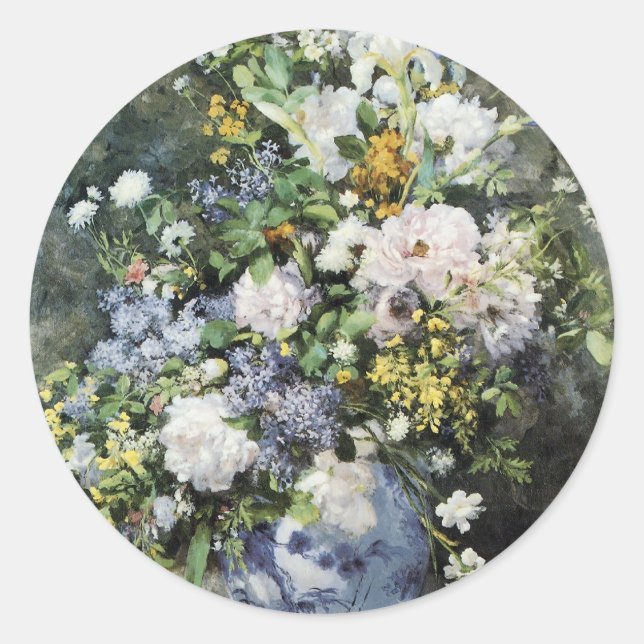 Vase of Flowers Classic Round Sticker (Front)