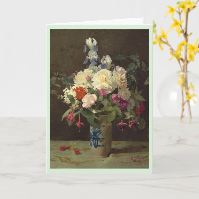 Vase of Flowers, George Cochran Lambdin Card (Yellow Flower)