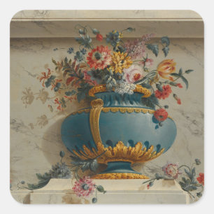 Vase of Flowers in a Niche Square Sticker