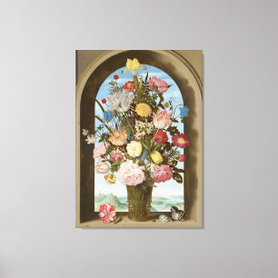 Vase of Flowers in a Window, c.1618 Canvas Print