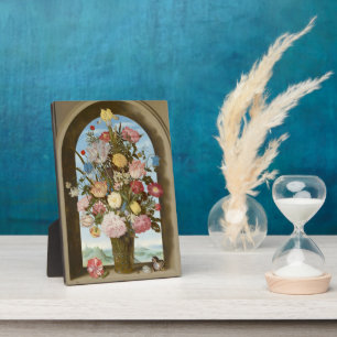 Vase of Flowers in a Window, c.1618 Plaque