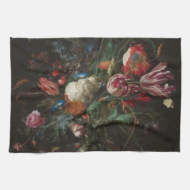 Vase of Flowers - Jan Davidsz. de Heem Kitchen Towel (Horizontal)