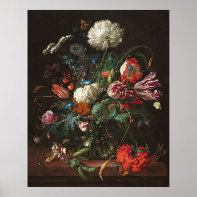 Vase of Flowers - Jan de Heem Fine Art Poster (Front)