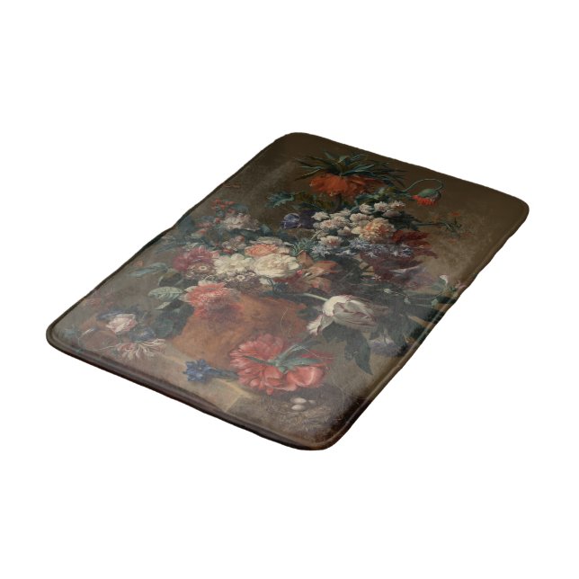 Vase of Flowers - Jan van Huysum Bath Mat (Angled)