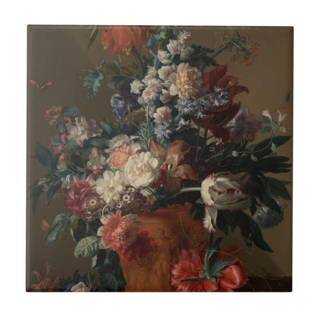 Vase of Flowers - Jan van Huysum Tile (Front)