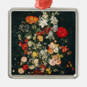 Vase of Flowers Metal Ornament