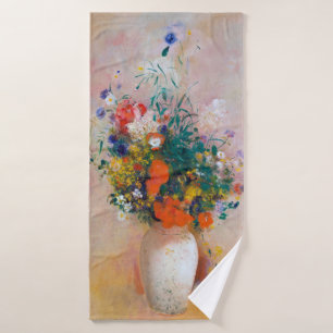 Vase of Flowers, Redon Bath Towel