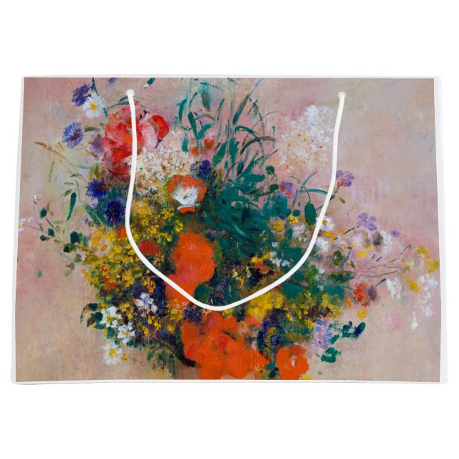 Vase of Flowers, Redon Large Gift Bag (Front)