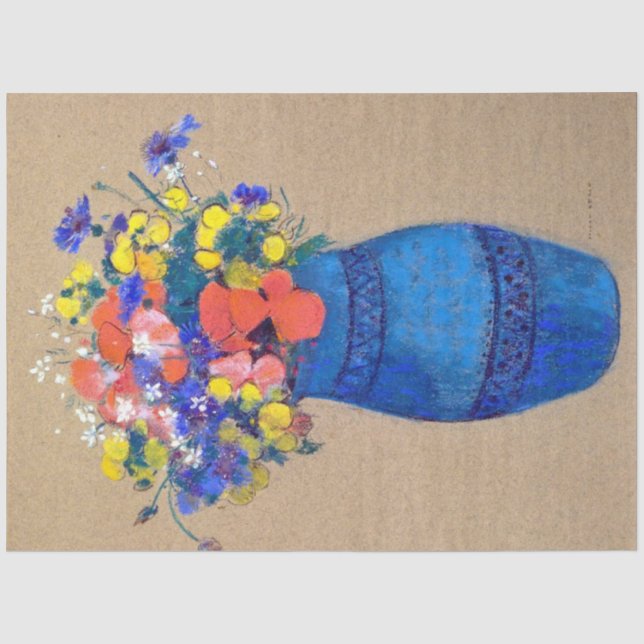 Vase of Flowers, Redon Tissue Paper (Front)