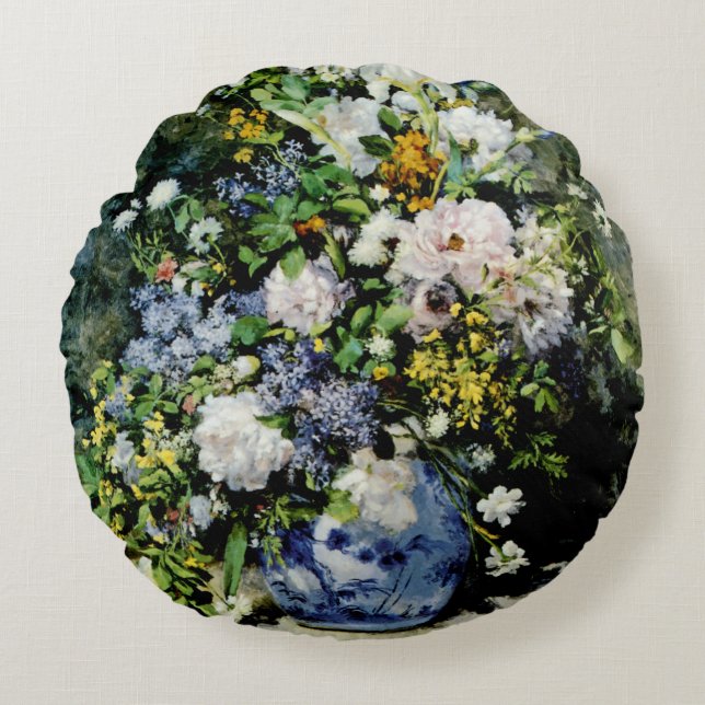 Vase of Flowers Round Pillow (Front)