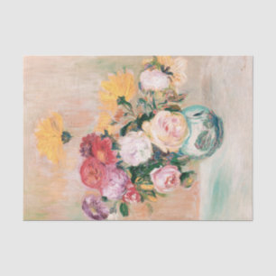 Vase Of Roses And Dahlias by Auguste Renoir  Tissue Paper
