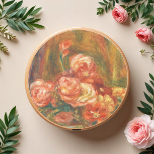 Vase of Roses by Auguste Renoir Art Classic Round Sticker