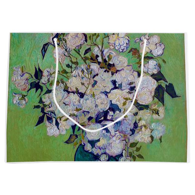 Vase of Roses, Vincent van Gogh Large Gift Bag (Front)