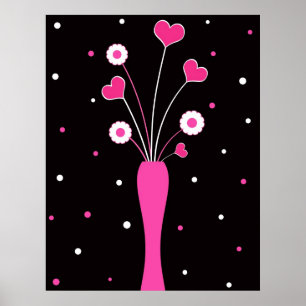 Vase rose - Poster