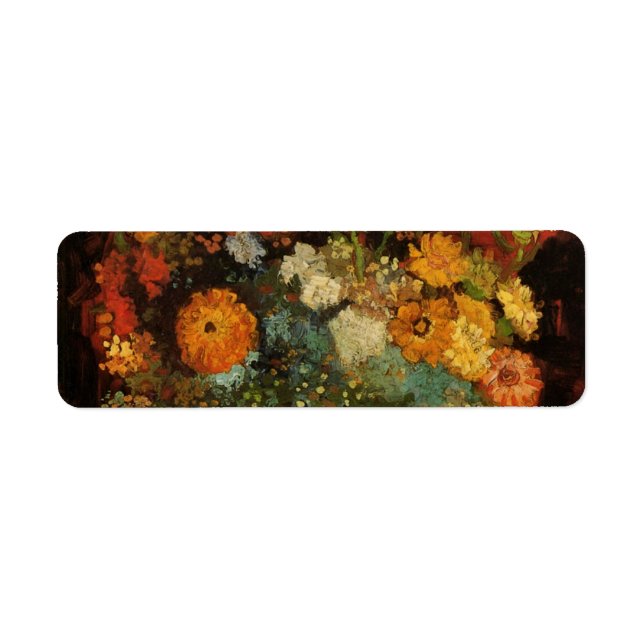 Vase Still Life avec Zinnias par Vincent van Gogh (Devant)