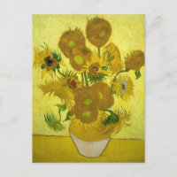 Vase with 15 Sunflowers by Van Gogh Postcard
