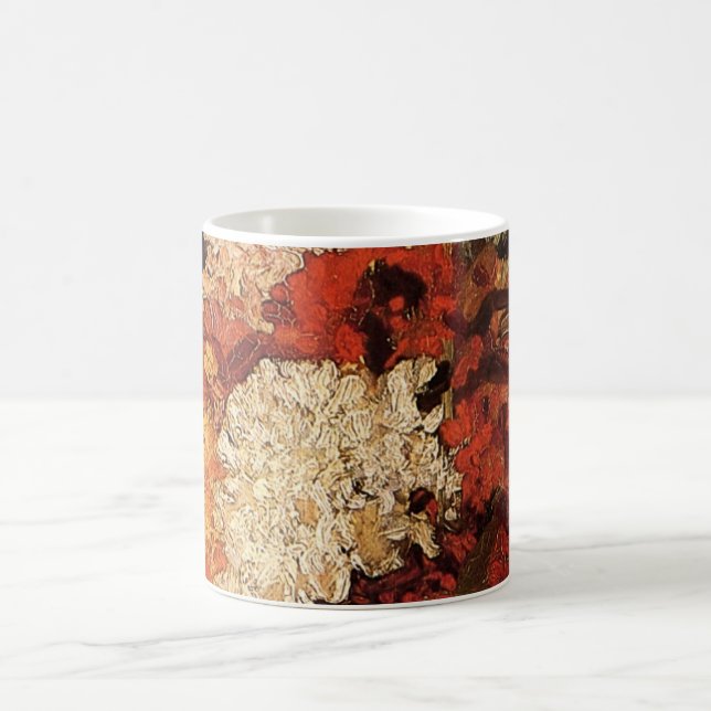 Vase with Carnations by Vincent van Gogh Coffee Mug (Center)