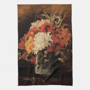 Vase with Carnations by Vincent van Gogh Kitchen Towel