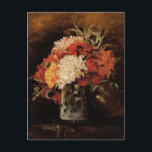 Vase with Carnations by Vincent van Gogh Postcard<br><div class="desc">Vase with Carnations by Vincent van Gogh is a vintage fine art post impressionism still life floral nature painting. A beautiful bouquet of carnation flowers from the garden in a vase. About the artist: Vincent Willem van Gogh (1853 -1890) was one of the most famous Post Impressionist painters of his...</div>