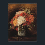 Vase with Carnations by Vincent van Gogh Postcard<br><div class="desc">Vase with Carnations by Vincent van Gogh is a vintage fine art post impressionism still life floral nature painting. A beautiful bouquet of carnation flowers from the garden in a vase. About the artist: Vincent Willem van Gogh (1853 -1890) was one of the most famous Post Impressionist painters of his...</div>
