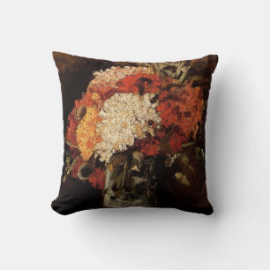 Vase with Carnations by Vincent van Gogh Throw Pillow