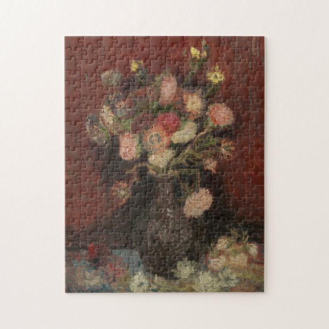 Vase with Chinese Asters and Gladioli by Van Gogh Jigsaw Puzzle (Vertical)