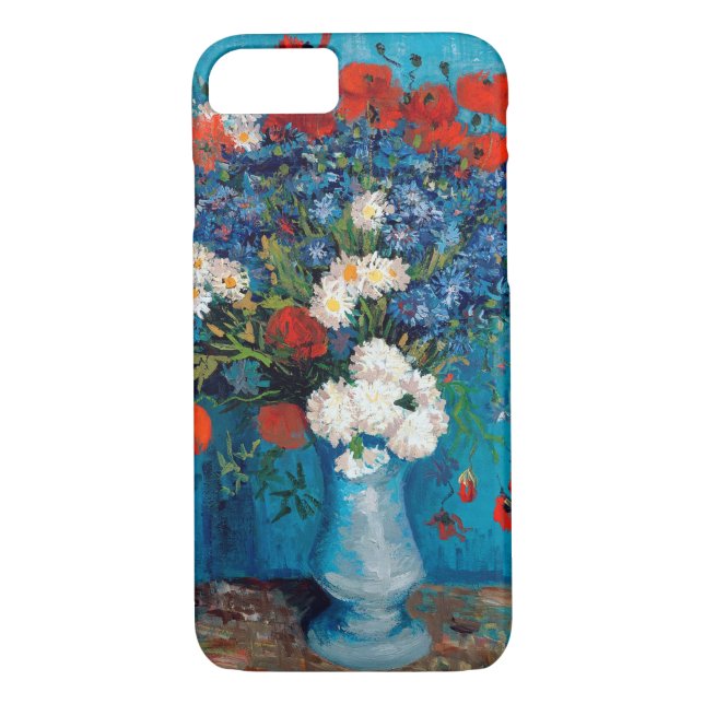 Vase with Cornflowers and Poppies, Van Gogh Case-Mate iPhone Case (Back)