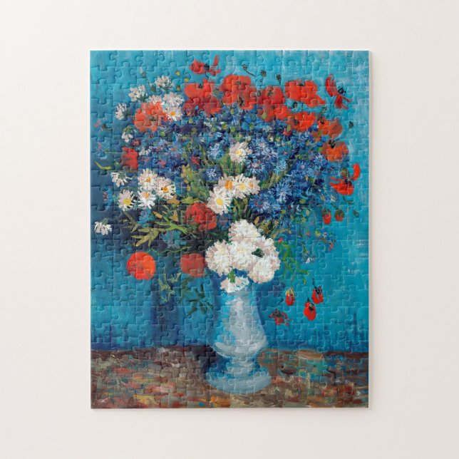 Vase with Cornflowers and Poppies, Van Gogh Jigsaw Puzzle (Vertical)