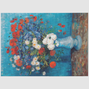 Vase with Cornflowers and Poppies, Van Gogh Tissue Paper