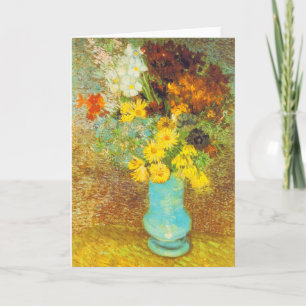 Vase with Daisies and Anemones Print Card