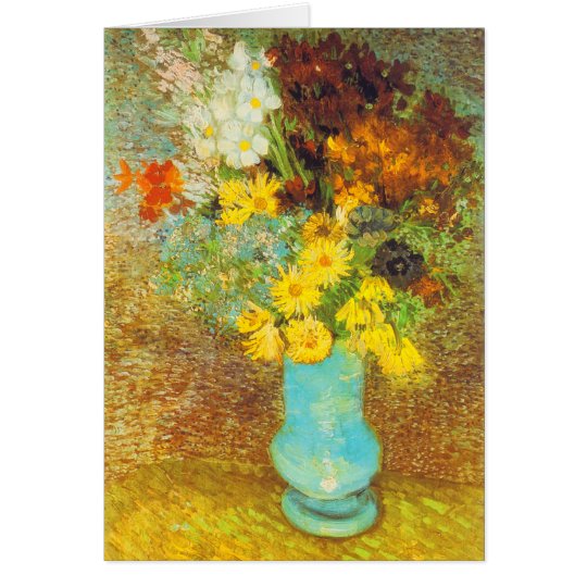 Vase with Daisies and Anemones Print Card