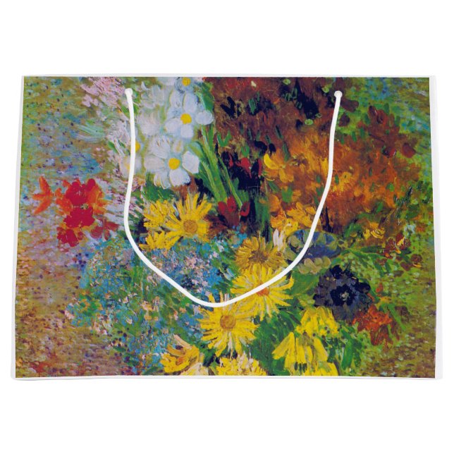 Vase with Daisies and Anemones, Van Gogh Large Gift Bag (Front)