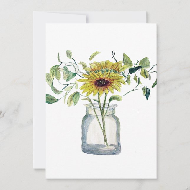 Vase with Daisy Invitation (Front)