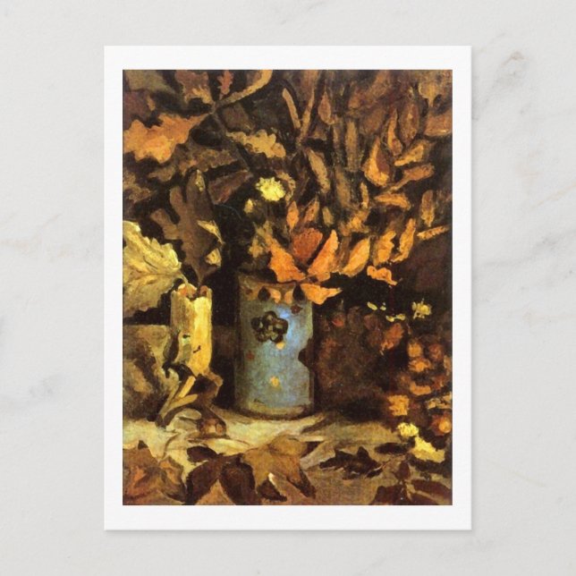 Vase with Dead Leaves Van Gogh Fine Art Postcard (Front)