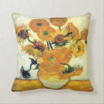 Vase with Fifteen Sunflowers by Vincent van Gogh Throw Pillow<br><div class="desc">To the best of my knowledge these images are in public domain and believed to be free to use without restriction in the US. 
 Please contact me if you discover that any of these images are not in Public Domain.</div>