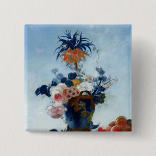 Vase with Flowers 2 Inch Square Button