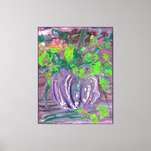 "Vase with flowers" mod. acrylic, impressionism Canvas Print
